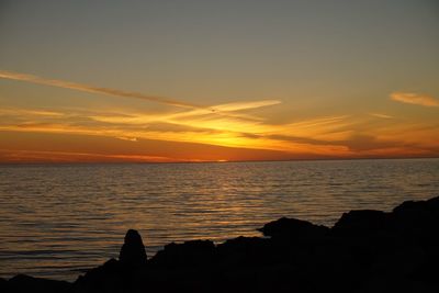 Dramatic sky over sea during sunset