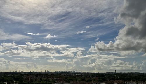 View of landscape against cloudy sky