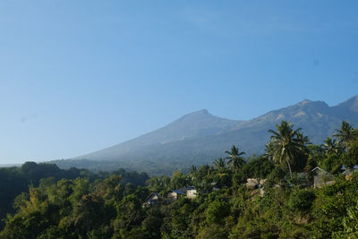 Scenic view of mountains against clear sky