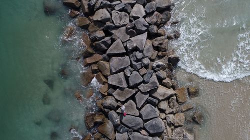 High angle view of beach