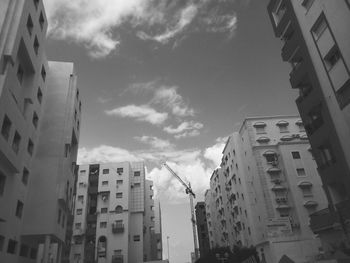 Low angle view of skyscrapers against sky