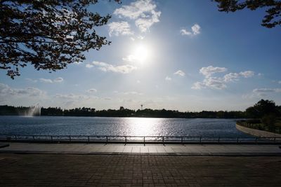 Scenic view of lake during sunset