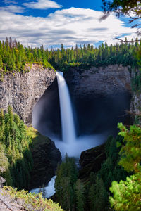 Scenic view of waterfall in forest