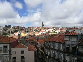 View of residential district against sky