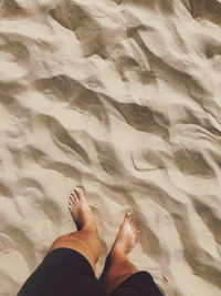 Low section of a man relaxing on the beach