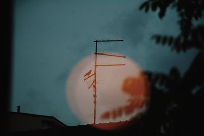 Silhouette of tree against sky at dusk