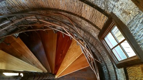 Low angle view of spiral staircase