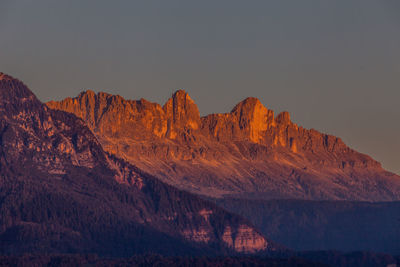 Scenic view of rocky mountains against sky