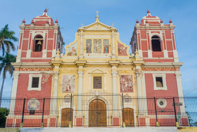 Low angle view of historical building against sky