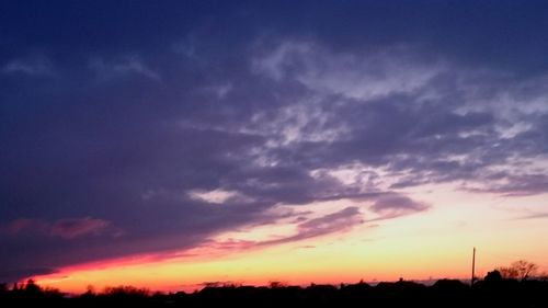 Silhouette of landscape at sunset