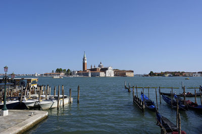 Gondolas in the venetian lagoon