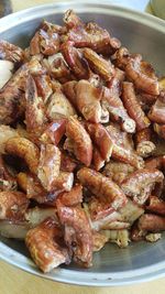 Close-up of meat in plate