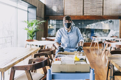 Man working on table