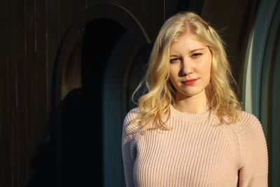 Close-up portrait of young woman