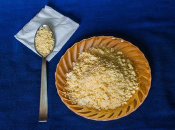 High angle view of food in bowl