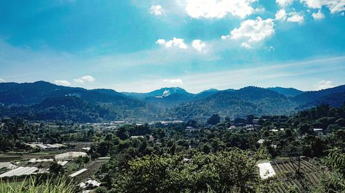 Scenic view of mountains against sky