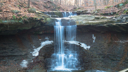 Scenic view of waterfall