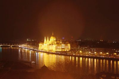 Illuminated city at night