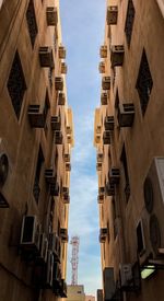 Low angle view of residential buildings against sky