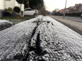 Surface level of road against sky