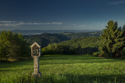 Scenic view of field against sky