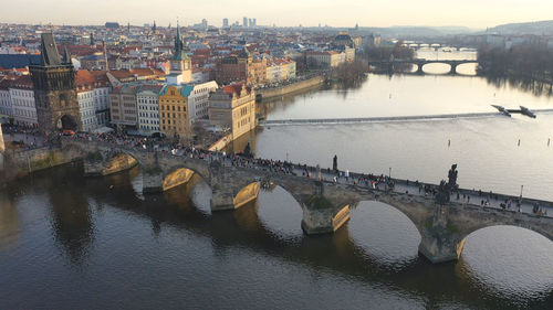 Bridge over river in city