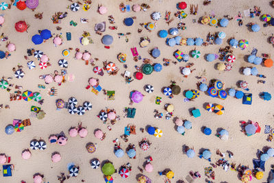 High angle view of people on beach