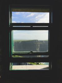 View of landscape through window