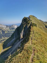 Hiking in the swiss moutains