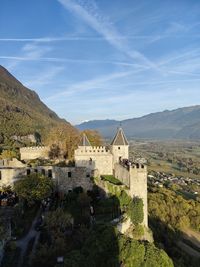 View of a french castle over the savoie valley