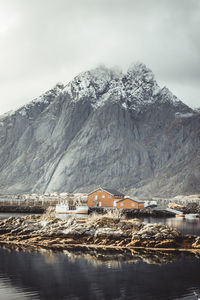 Cod drying rooms of the sund village in lofoten