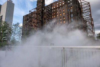 Low angle view of building under construction