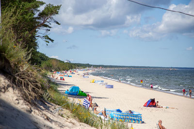 Scenic view of beach against sky