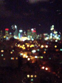 Close-up of illuminated lights at night