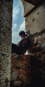 Low angle view of built structure against sky