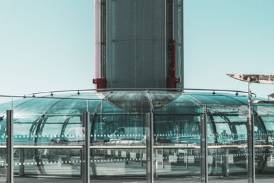 View of modern building against clear sky