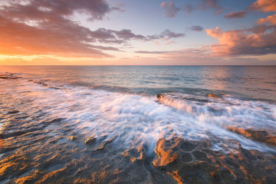 Morning seascape taken on st. andrew beach near ierapetre, crete.