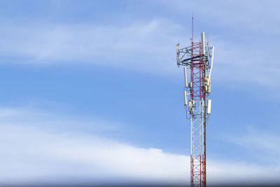 Communications tower against sky