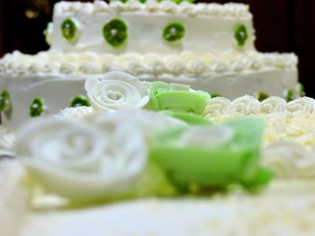 Close-up of cake on table