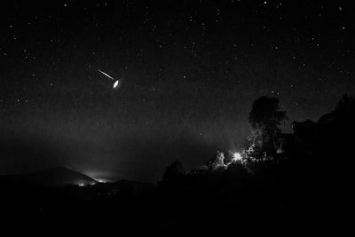 Low angle view of stars in sky at night