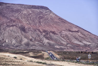 Scenic view of mountains against clear sky