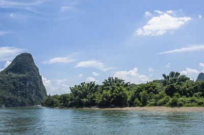 Scenic view of lake and trees against sky