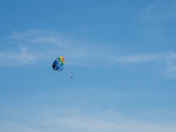 Low angle view of kite flying in sky