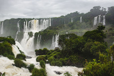 Scenic view of waterfall