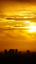 Silhouette of dramatic sky during sunset