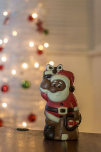 Close-up of christmas decoration on table