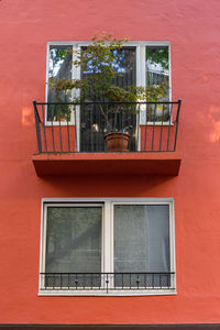 Low angle view of window on building