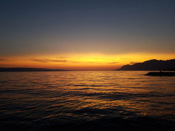 Scenic view of sea during sunset