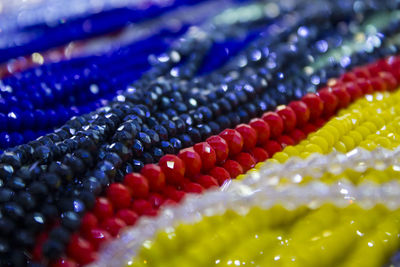 Full frame shot of multi colored prayer beads