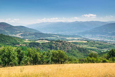 Scenic view of mountains against sky